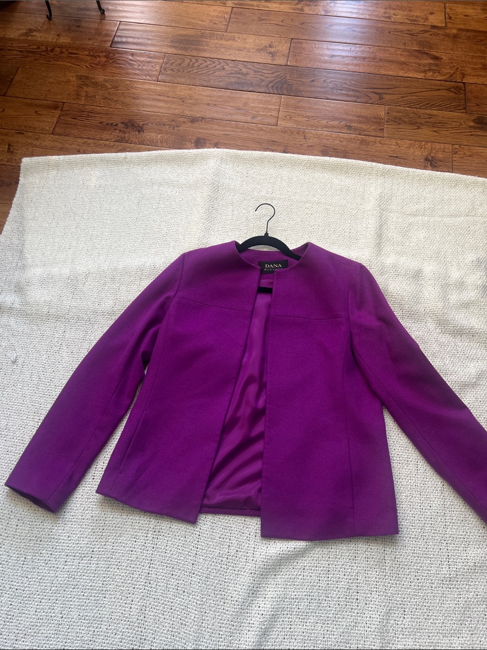 Dana Buchman Vibrant Purple Open-Front Blazer